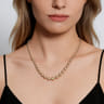 14K Yellow Gold Graduating Bujukan Bead Chain Necklace