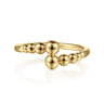14K Yellow Gold Graduating Bujukan Beads Bypass Ring