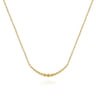 14K Yellow Gold Graduating Bujukan Beads Curved Bar Necklace