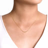 14K Yellow Gold Graduating Bujukan Beads Curved Bar Necklace