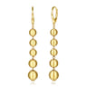 14K Yellow Gold Graduating Bujukan Beads Leverback Drop Earrings