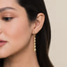 14K Yellow Gold Graduating Bujukan Beads Leverback Drop Earrings