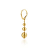 14K Yellow Gold Graduating Bujukan Beads Leverback Drop Earrings