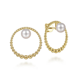 14K-Yellow-Gold-Graduating-Bujukan-Beads-and-Pearl-Stud-Earrings1