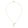 14K Yellow Gold Graduating Bujukan Pearl Y Necklace