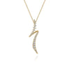 14K Yellow Gold Graduating Diamond Bypass Pendant Necklace - 0.77 ct