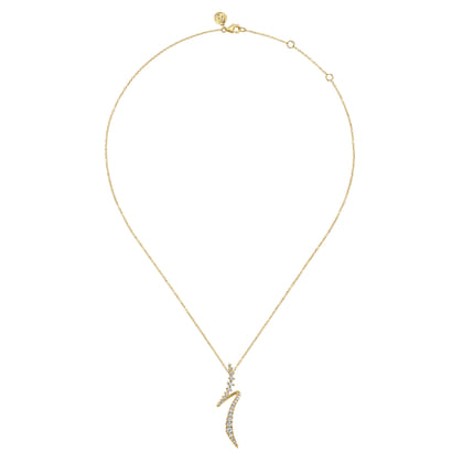 14K Yellow Gold Graduating Diamond Bypass Pendant Necklace