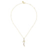 14K Yellow Gold Graduating Diamond Bypass Pendant Necklace - 0.77 ct