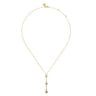 14K Yellow Gold Graduating Diamond Clover Vertical Bar Necklace - 0.5 ct
