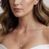 14K Yellow Gold Graduating Diamond Clover Vertical Bar Necklace - 0.5 ct