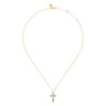 14K Yellow Gold Graduating Diamond Cross Necklace - 0.3 ct