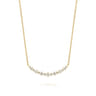 14K Yellow Gold Graduating Diamond Curved Bar Necklace - 0.25 ct