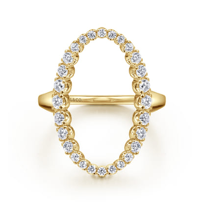 14K Yellow Gold Graduating Diamond Fashion Ring