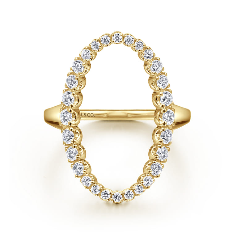 14K Yellow Gold Graduating Diamond Fashion Ring - 0.5 ct - Shot 1