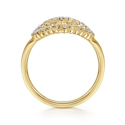 14K Yellow Gold Graduating Diamond Fashion Ring