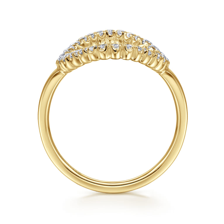 14K Yellow Gold Graduating Diamond Fashion Ring - 0.5 ct - Shot 2