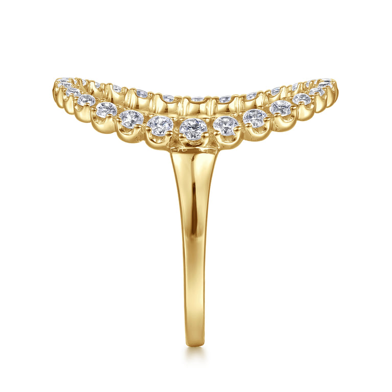 14K Yellow Gold Graduating Diamond Fashion Ring - 0.5 ct - Shot 4