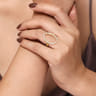 14K Yellow Gold Graduating Diamond Fashion Ring - 0.5 ct