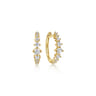 14K Yellow Gold Graduating Diamond Huggie Earrings - 0.52 ct