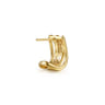 14K Yellow Gold Graduating Diamond J Hoop Earrings - 0.23 ct
