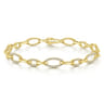 14K Yellow Gold Graduating Diamond Link Tennis Bracelet - 0.9 ct