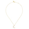14K Yellow Gold Graduating Diamond Moon Pendant Necklace - 0.34 ct