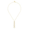 14K Yellow Gold Graduating Diamond Oval Link Drop Pendant Necklace - 1.51 ct