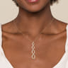 14K Yellow Gold Graduating Diamond Oval Link Drop Pendant Necklace - 1.51 ct