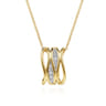 14K Yellow Gold Graduating Diamond Pendant Necklace - 0.14 ct