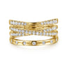 14K Yellow Gold Graduating Diamond Spike Easy Stackable Ring - 0.51 ct