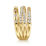 14K Yellow Gold Graduating Diamond Spike Easy Stackable Ring - 0.51 ct