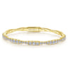 14K Yellow Gold Graduating Diamond Station Bangle - 2 ct