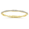 14K Yellow Gold Graduating Diamond Station Bangle - 2.15 ct