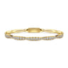 14K Yellow Gold Graduating Diamond Station Bangle - 3 ct