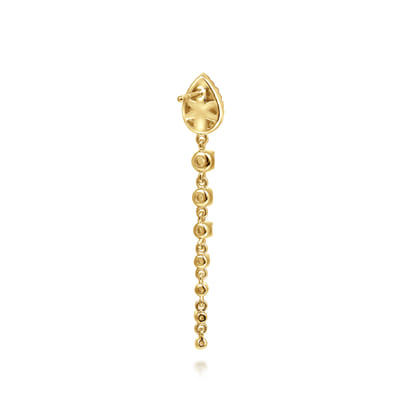 14K Yellow Gold Graduating Diamond Stud Drop Earrings