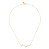 14K Yellow Gold Graduating Diamond Wave Bar Necklace - 0.51 ct