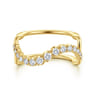 14K Yellow Gold Graduating Diamond Wave Smart Ring Enhancer - 0.5 ct