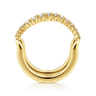 14K Yellow Gold Graduating Diamond Wave Smart Ring Enhancer - 0.5 ct