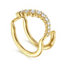 14K Yellow Gold Graduating Diamond Wave Smart Ring Enhancer - 0.5 ct