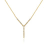 14K Yellow Gold Graduating Diamond Y Spike Necklace - 0.25 ct