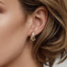 14K Yellow Gold Graduating J Hoop Earrings with Diamond Cut Finish
