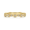 14K Yellow Gold Graduating Station Diamond Stackable Ring - 0.22 ct
