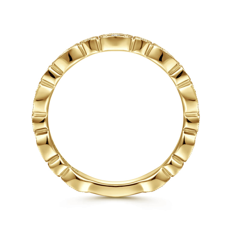 14K Yellow Gold Graduating Station Diamond Stackable Ring - 0.22 ct - Shot 2