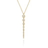 14K Yellow Gold Graduating Vertical Diamond Bar Necklace - 0.5 ct