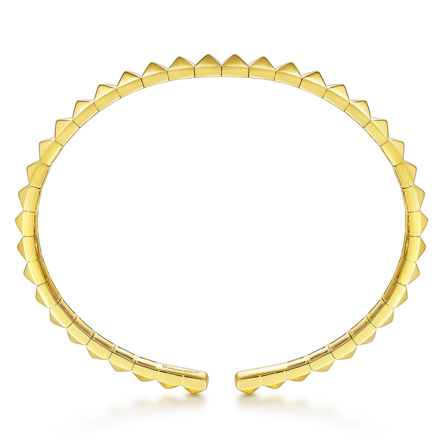 14K Yellow Gold Grommet Open Cuff Bracelet - Shot 3