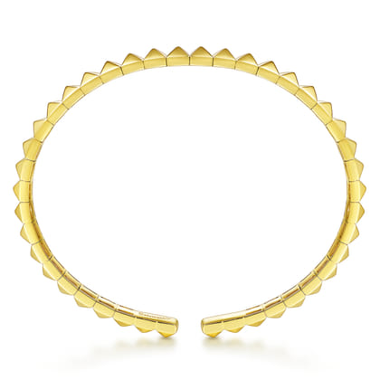 14K Yellow Gold Grommet Open Cuff Bracelet