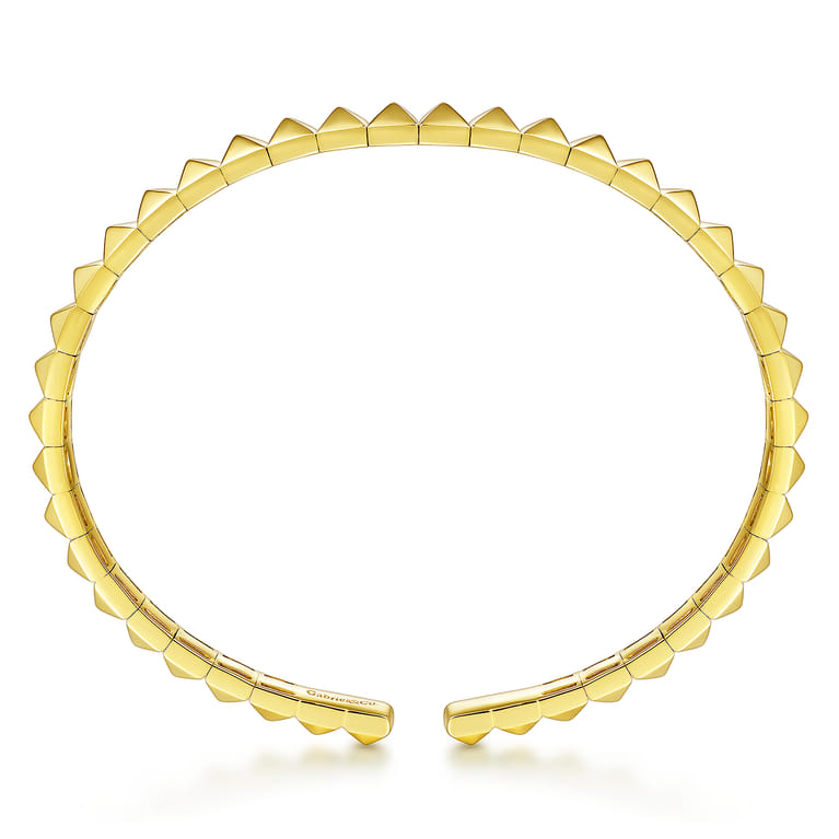 14K Yellow Gold Grommet Open Cuff Bracelet - Shot 3