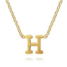 14K Yellow Gold H Initial Necklace