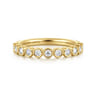 14K Yellow Gold Half Way around Bezel Diamond Wedding Band - 0.3 ct