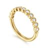 14K Yellow Gold Half Way around Bezel Diamond Wedding Band - 0.3 ct